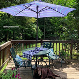Abba Patio 9-Feet Patio Umbrella Outdoor Market Table Umbrella with Push Button Tilt and Crank, Turquoise Striped