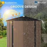 Lofka 6 x 4 FT Outdoor Shed for Storage Metal Garden Shed with Double Lockable Doors
