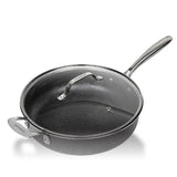 Granitestone Jumbo Cooker with Lid, Nonstick Triple Coated Surface, Family Sized Open Skillet with Stainless Steel Stay Cool & Helper Handle, Oven and Dishwasher Safe