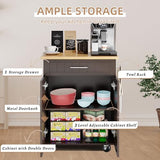 Shintenchi Kitchen Island Cart with Storage,Rolling Side Table on Wheels with Large Worktop, Cabinet,Towel Rack and Drawers for Kitchen,Dinning Room, White