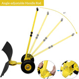 Outvita Snow Shovel with Wheels, 29 Wide 18 Long Snow Plow Shovel Angle & Height Adjustable Padded Handle Efficient Snow Clean Tool for Driveway or Pavement (Yellow)