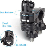 HSU Aluminum Bike Bicycle Handlebar Mount and Bike/Motorcycle Handlebars for Go Pro Hero 11/10/9/8/7/6/5/4, DJI Osmo Action AKASO and Other Action Cameras (Black)
