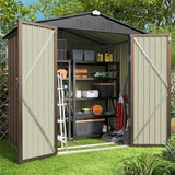 Lofka 6 x 4 FT Outdoor Shed for Storage Metal Garden Shed with Double Lockable Doors