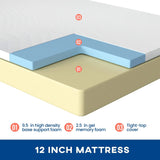 12 Inches Cooling-Gel Memory Foam Mattress Medium Firm Feel Memory Foam Mattress Bed in a Box CertiPUR-US Certified, Full