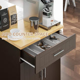 Shintenchi Kitchen Island Cart with Storage,Rolling Side Table on Wheels with Large Worktop, Cabinet,Towel Rack and Drawers for Kitchen,Dinning Room, White