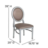 Flash Furniture 2 Pk. Hercules Series 900 lb. Capacity King Louis Chair with Taupe Vinyl Back and Seat and Silver Frame
