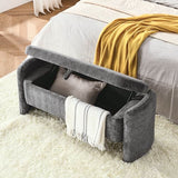 mikibama Teddy Bedroom Storage Benches End of Bed 38.9 Faux Fur Ottoman Bench with Storage Sherpa Pattern Fabric Window Entryway Bench Ottomans with Golden Metal Legs