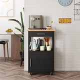 Shintenchi Kitchen Island Cart with Storage,Rolling Side Table on Wheels with Large Worktop, Cabinet,Towel Rack and Drawers for Kitchen,Dinning Room, White