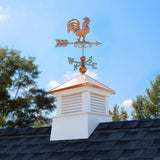 Good Directions Manchester 18 in. x 18 in. x 40 in. Square Vinyl Cupola with Rooster Weathervane