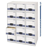 Bankers Box Stor/Drawer Steel Plus Storage Box Letter White/Blue 6/Carton